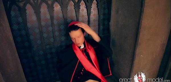  Church man gay solo masturbation in the cathedral after the service